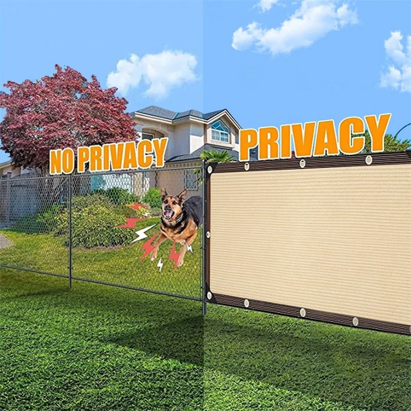 Shaded Outdoor Patios, Privacy Fence Screens, Outdoor Gap Sunshade Nets, High-Density Breathable Polyethylene Fabric with Copper Grommets for Uv Protection, Suitable for Gardens, Courtyards, Dog Houses, and Lawns