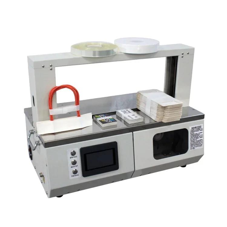 Green packing bundle table banknote strapping machine automatic banknote paper tape opp book money bundling banding machine