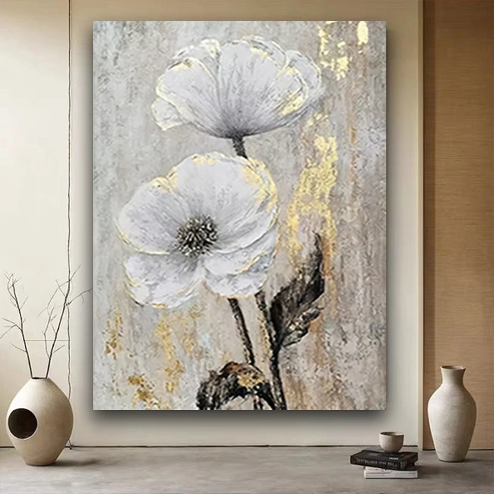 

Large 100% Hand-Painted Rose Abstract Modern Oil Painting On The Canvas Wall Of The Art Wall Picture For The Living Room Decor
