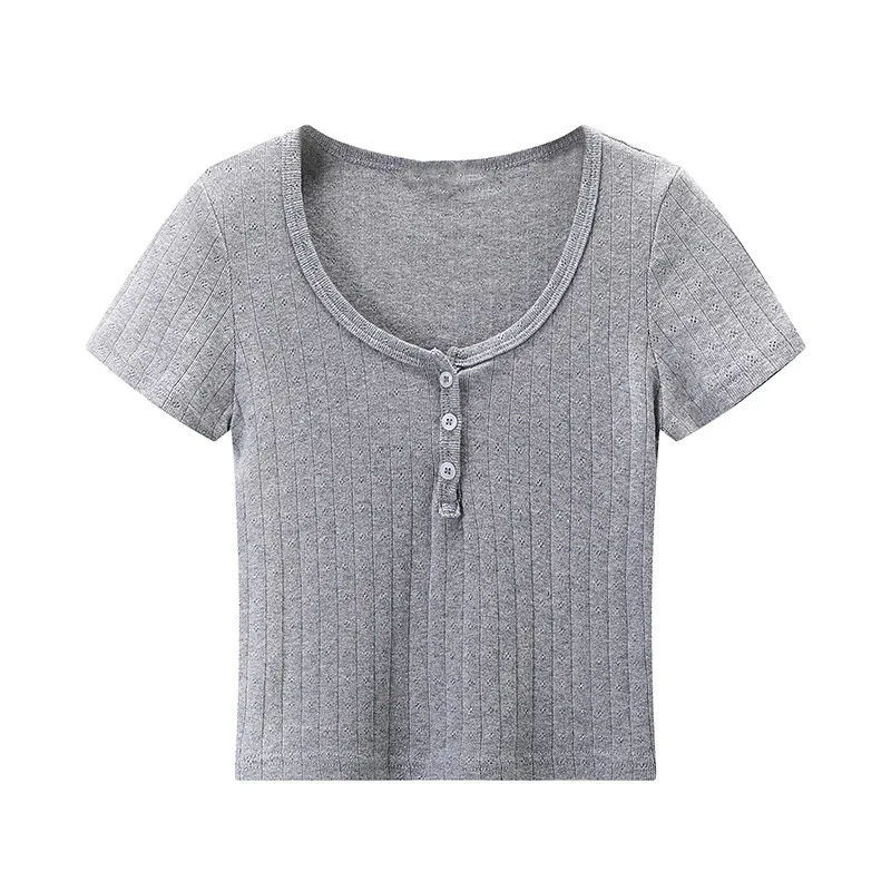 Sweet Women Soft Cotton O Neck T-shirt 2022 Summer Fashion Ladies England Style T-shirt Female Solid Color T-shirt Top