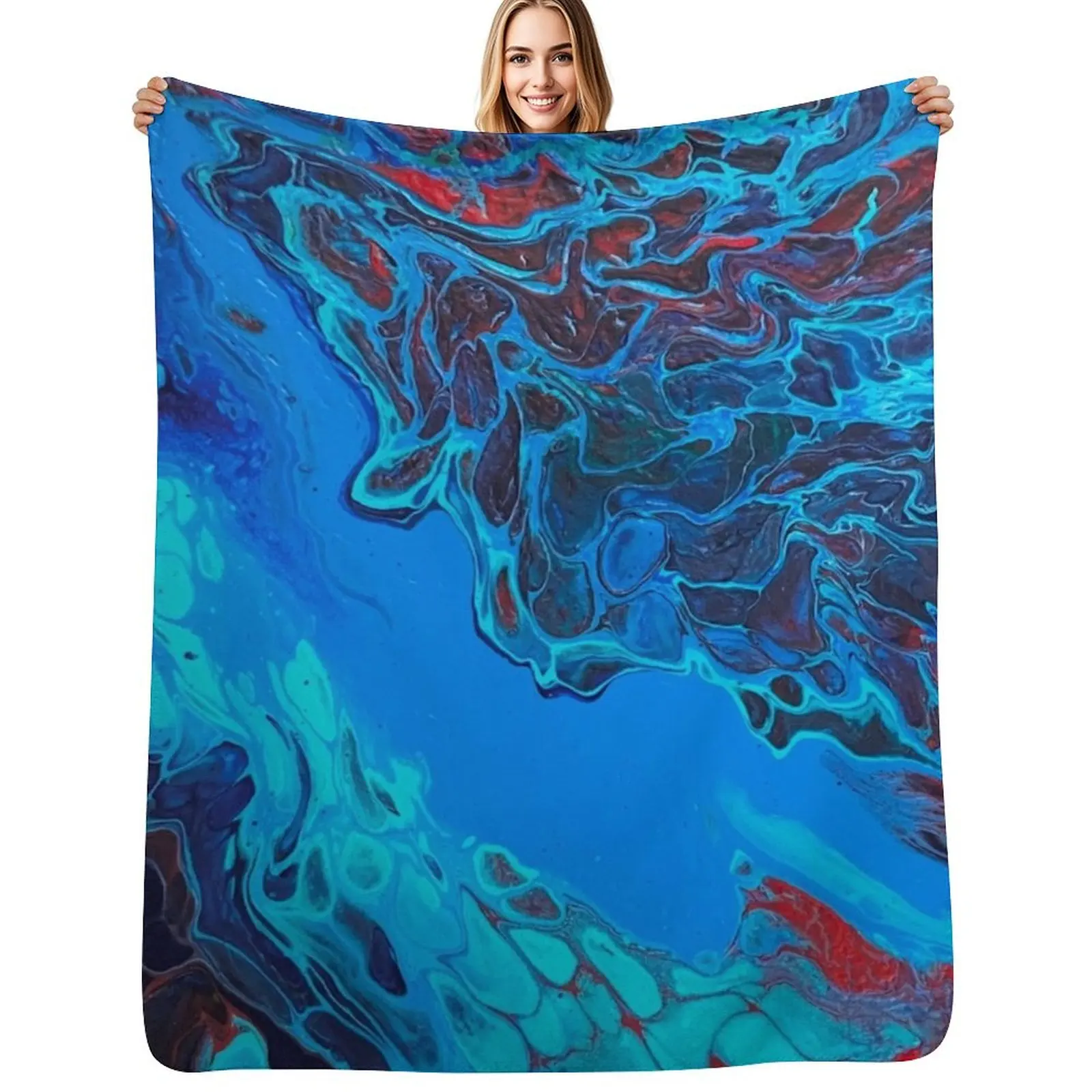 

Bubbles Acrylic Pouring Throw Blanket Beautifuls halloween Shaggy Sofa Throw Blankets