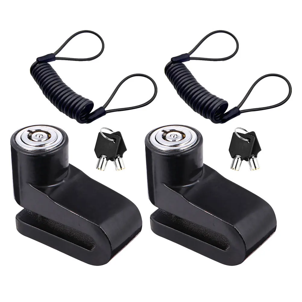 

2 шт. замков для дисковых тормозов велосипедов, мотоциклов и электромобилей, надежный противоугонный замок для колес с тросом-напоминателем, усиленный