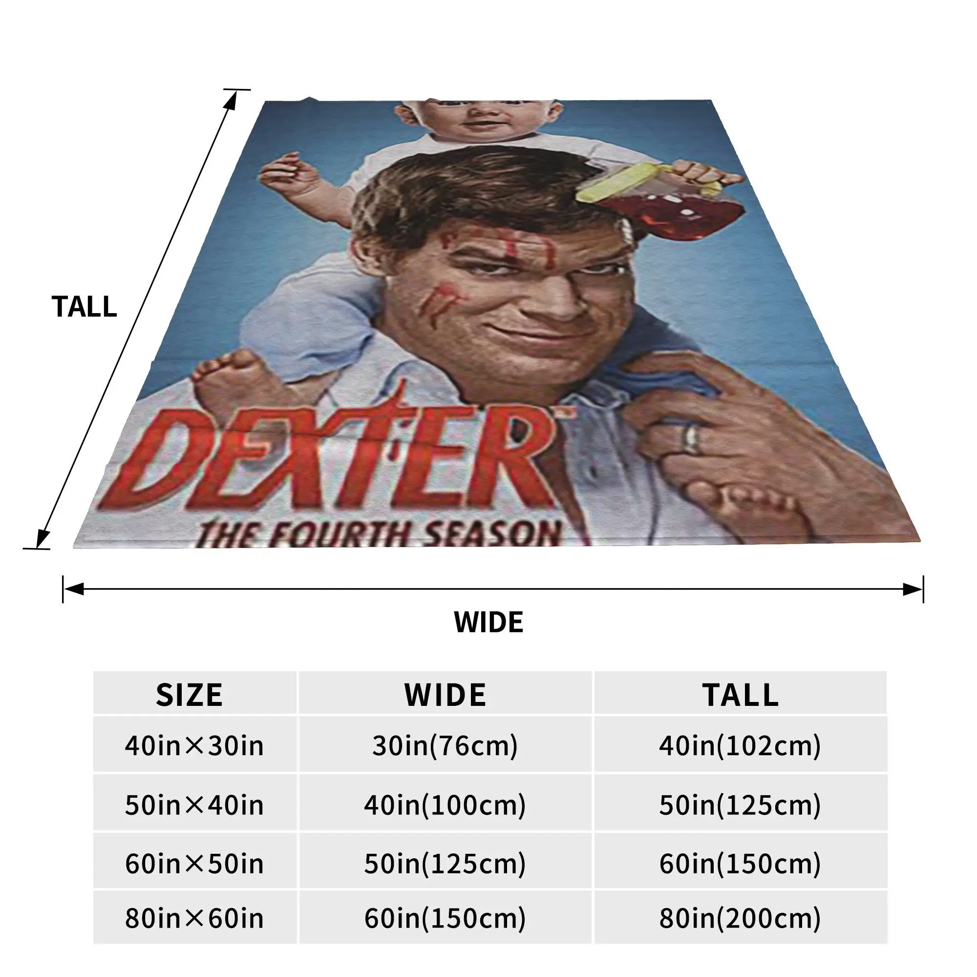 Flannel Throw Blanket Dexter Morgan Movies Warm Plush Blankets Soft Bedding for Bed Living room Home Picnic Couch