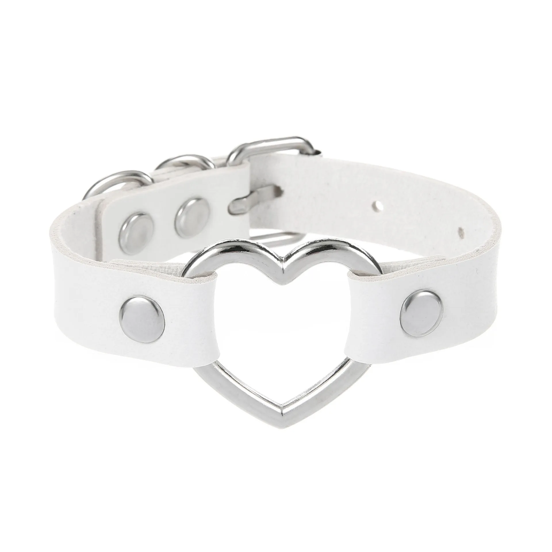 DIEZI Rock Vintage Gothic PU Leather Wrap Bracelet For Women Men Punk Fashion Hip Hop Harajuku Heart Charm Bracelet Jewelry