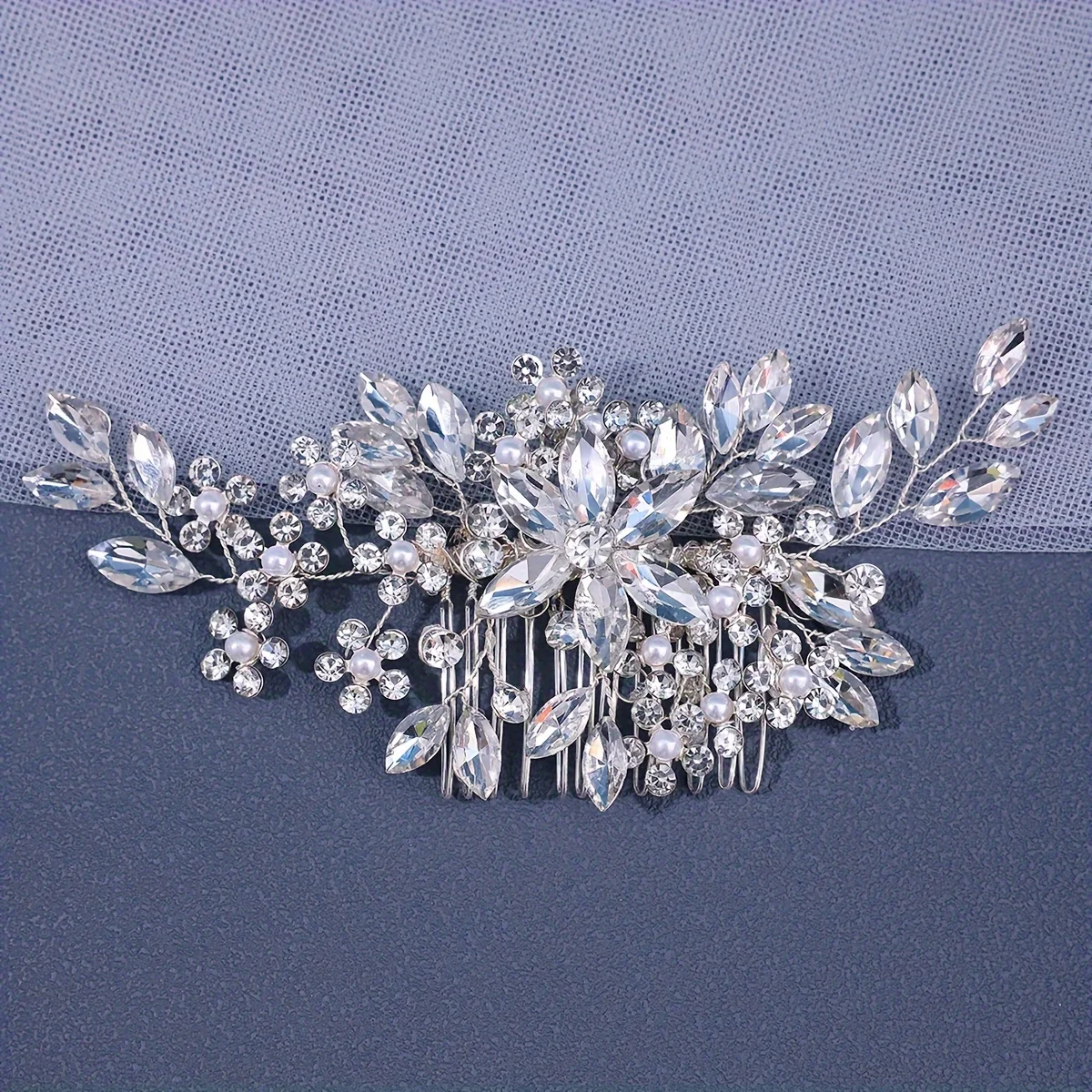 Peignes à cheveux de mariée en cristal de perles, bijoux de cheveux en strass, accessoires de mariage, diadème de mariée, bandeau de bal, couvre-chef en perles