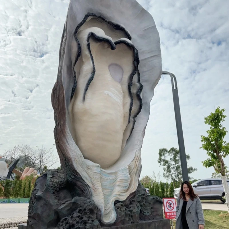 

Outdoor simulation dishes oyster model fiberglass sculpture landscape photo props seafood shop