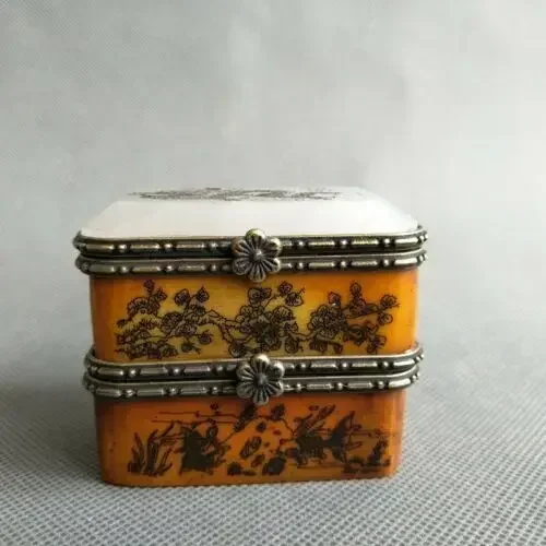 China Collectible Handwork Inlay Jade Carving Dragon Jewel Box