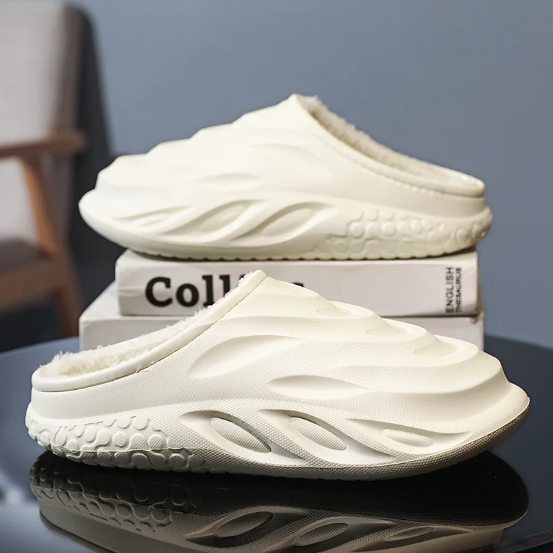 

Зимние хлопковые тапочки, мужские теплые плюшевые противоскользящие домашние мужские сандалии, женская обувь, мужская обувь