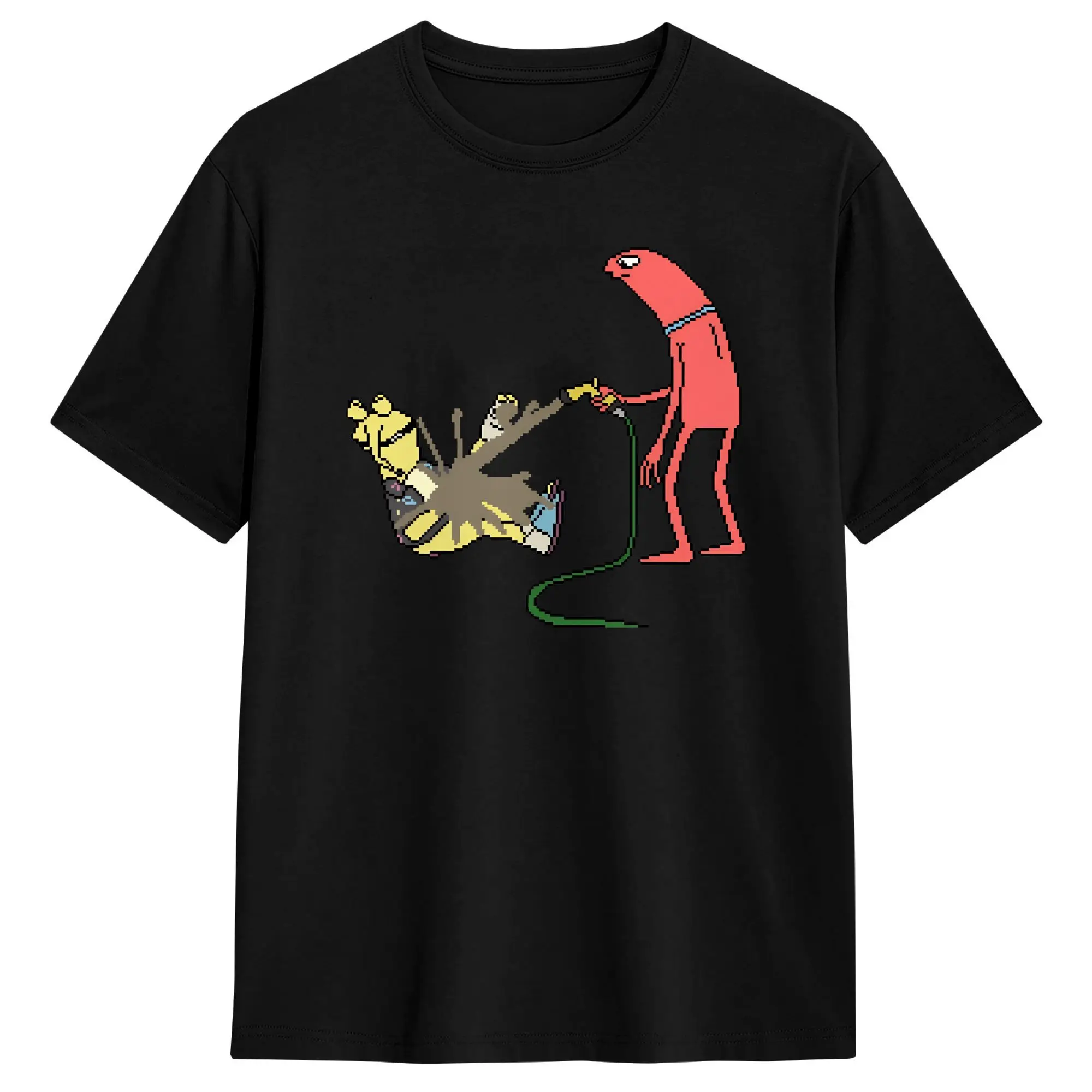 Allan & Gwimbly Smiling Friends Pixel Art T-Shirt Summer  Harajuku T-Shirts Men Cotton O Neck 4XL 5XL 6XL Tees Short Sleeve Tops