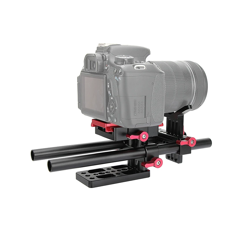 HDRIG Universal Tripod Mount Support Rig With Manfrotto Quick Release Baseplate & Y Lens Support For DSLR Cameras