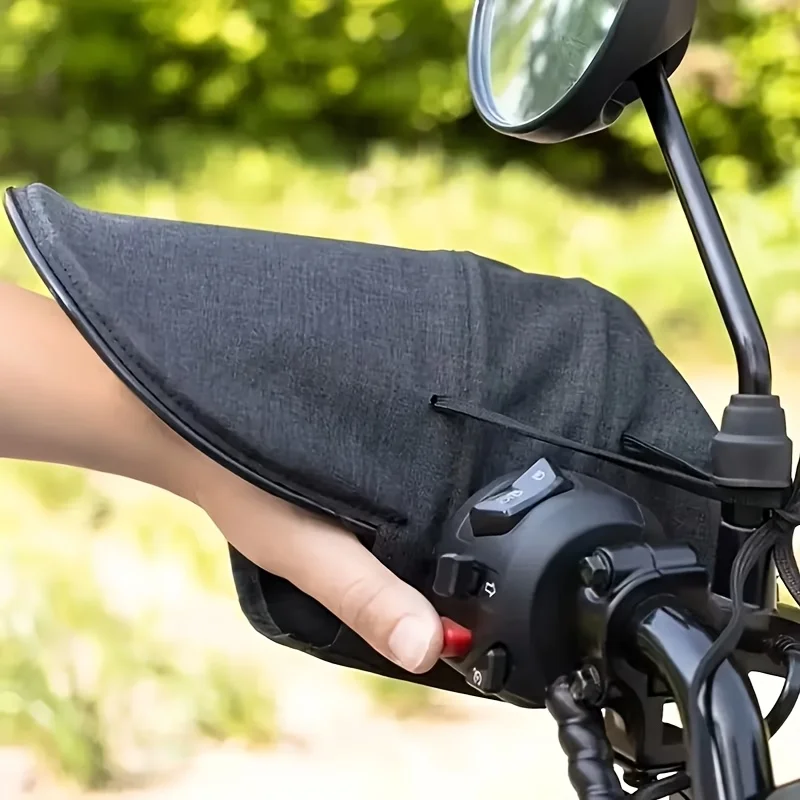 Summer Motorcycle Handlebar Sunshade Windproof Cover and Riding Gloves, Sun-protective and Breathable,Universal Handlebar Covers