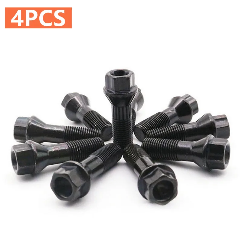 

4pcs M14 x 1.25 Black Wheel Locking Lug Bolt Nut Steel 36136781151 For BMW X3 X5 E70 E71 F20 F25 X5 X6