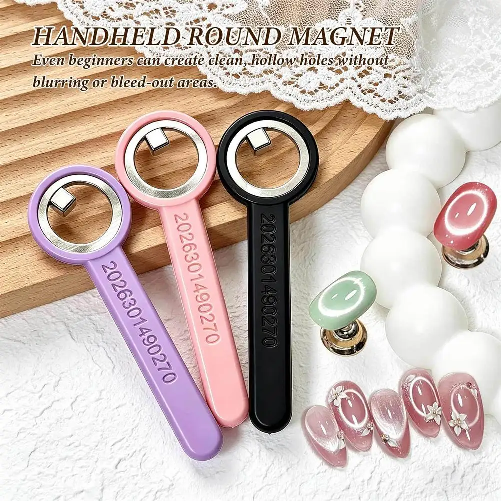 Hollow Cat Eye Magnet For Nail Art Strong Ring Magnet Light Extraction Tool For Beginner Magnetic Gel Polish Black Pink