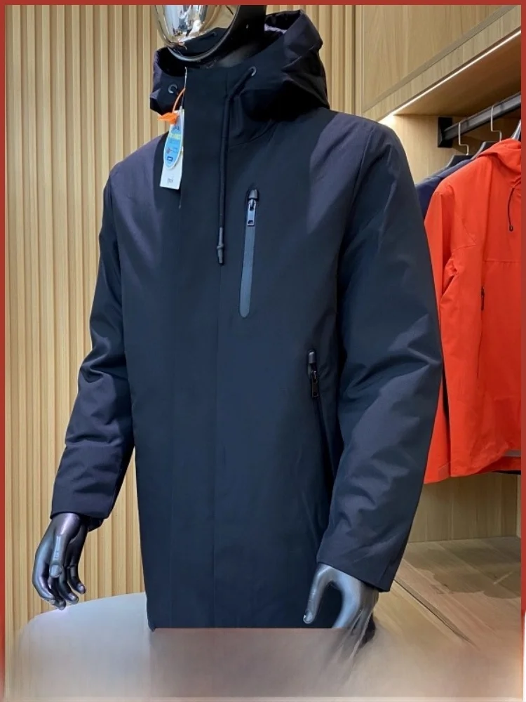 

High-End Heavyweight down Jaet Men's Mid-Length 90 Du down Commuter Outdoor Winter New Arrival Polyester Fiber Zipper Sle