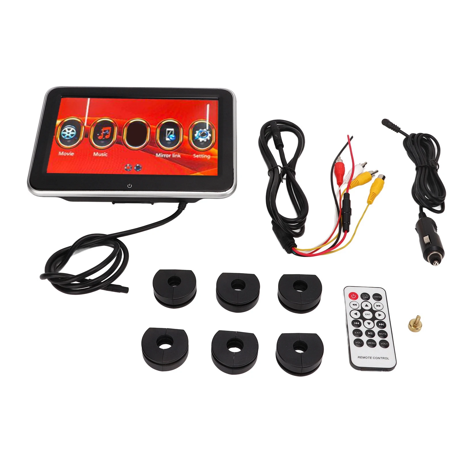 HRX8001M Car Headrest Monitor 8in IPS Touch Screen MP5 Player Rear Seat Entertainment System DC 12V Headrest Display