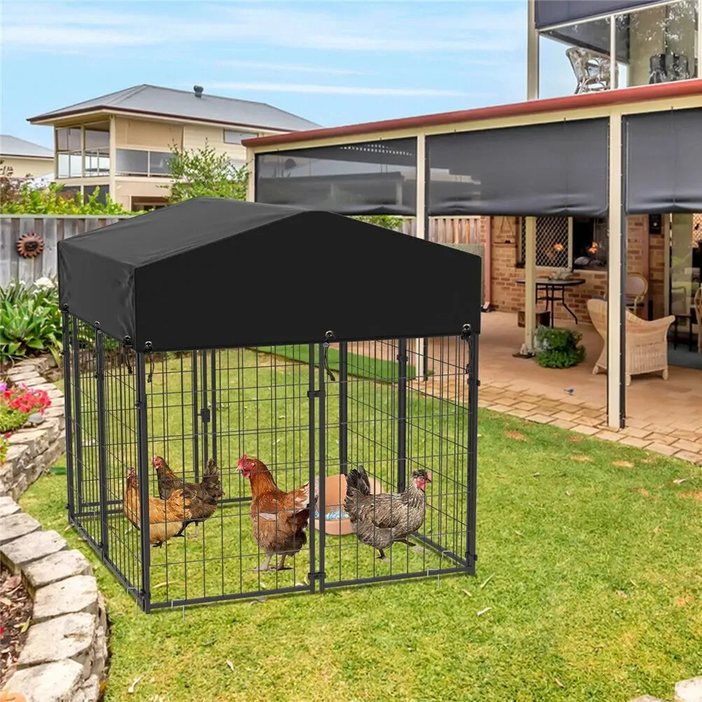 

Large dog shed factory direct sales bold steel pipe dog fence sunshade waterproof tarpaulin Oxford dog running cage