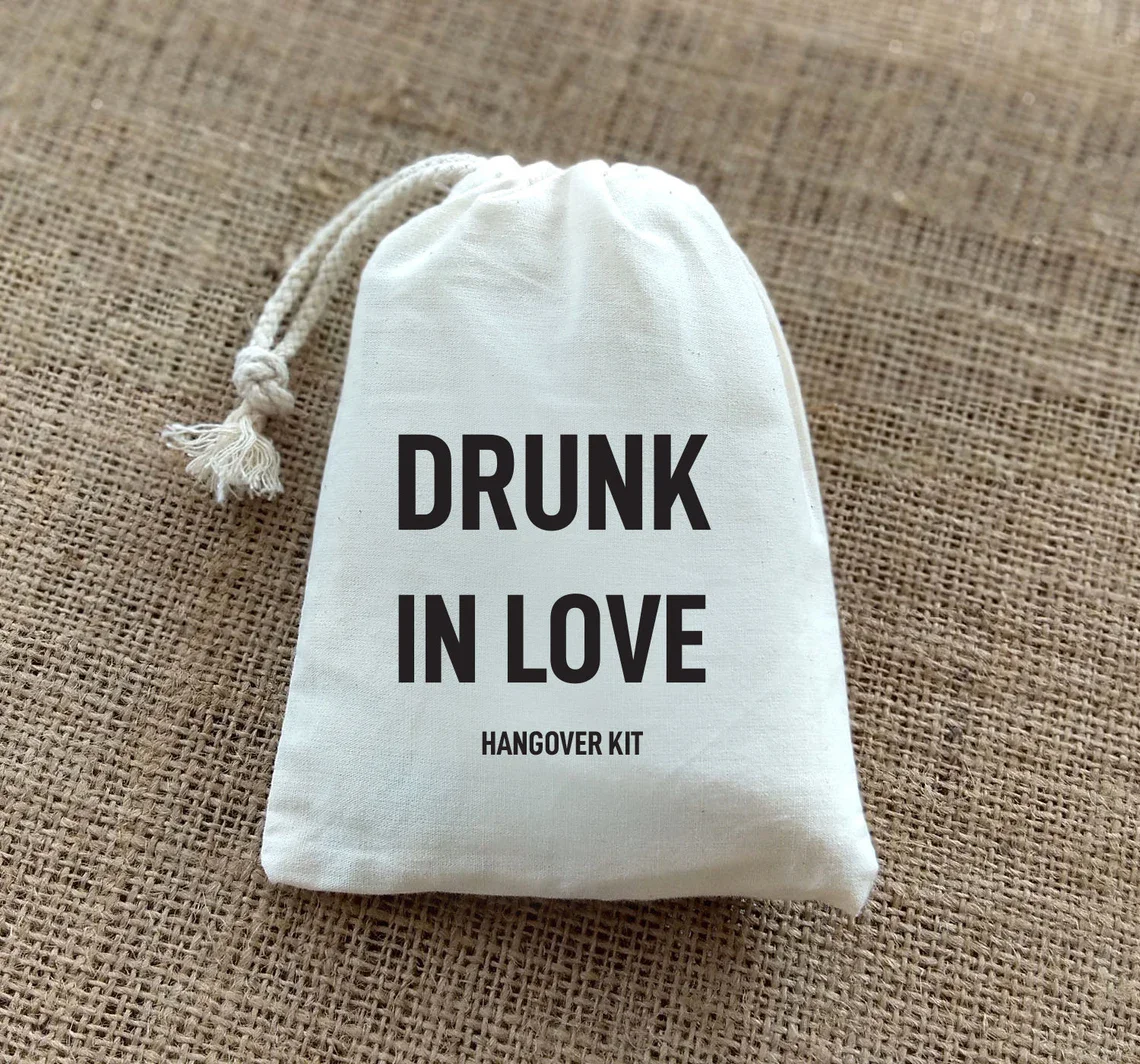 25 PCS Drunk In Love Hangover Kit - Bachelorette Party - Hangover Kit - Bridal Party - Wedding Gift - Bachelorette Party Gift -