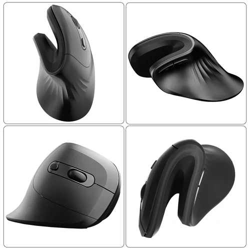 Imagen 2 del producto CHYI-ratón Vertical ergonómico silencioso, recargable, 2,4 Ghz, inalámbrico, USB, óptico, para juegos, con cable, para ordenador portátil, PC