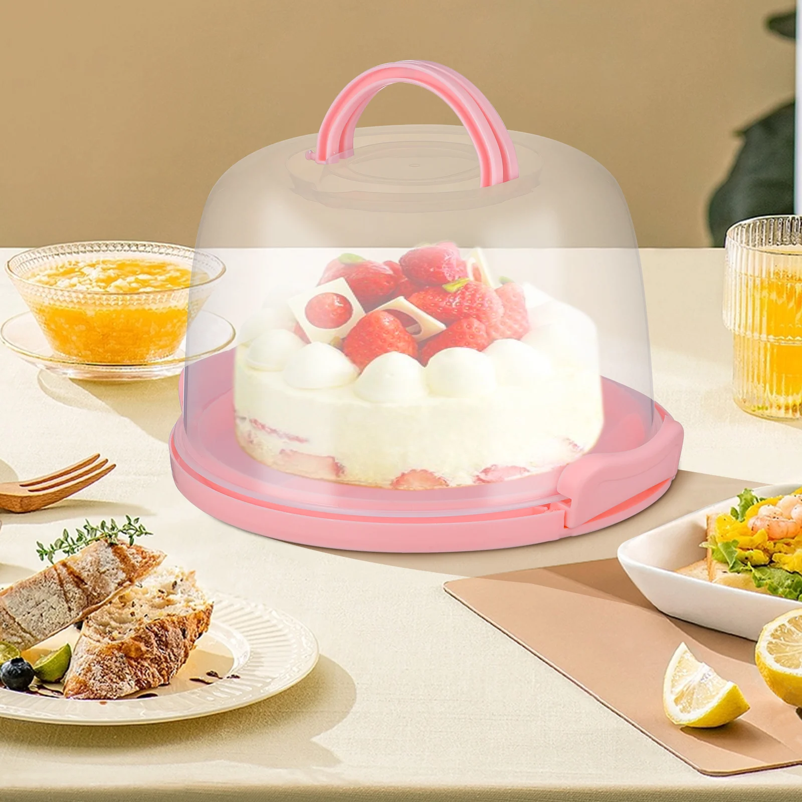 

Portable Cake Box Carrier Desserts Keeper Transparent Lid H St Non Slip Reusable PP Safe Strong Cake Packaging Gift