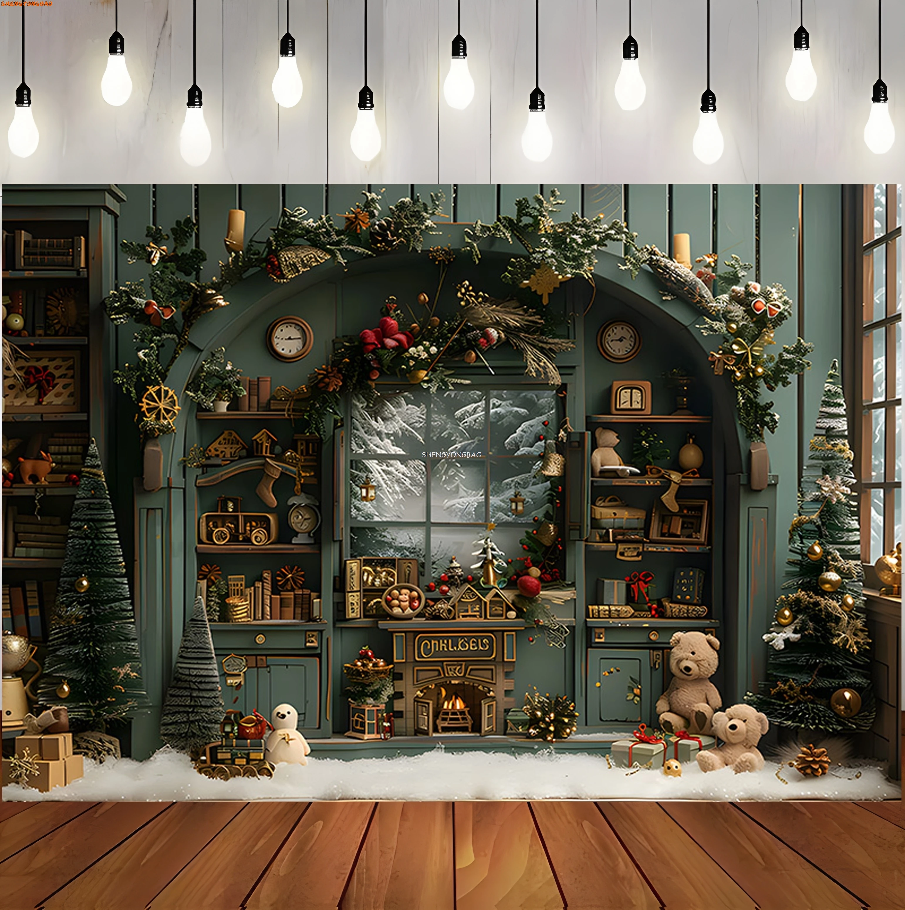Christmas Tree With Gift Boxes - Photography Backdrop Muslin 评论和价格