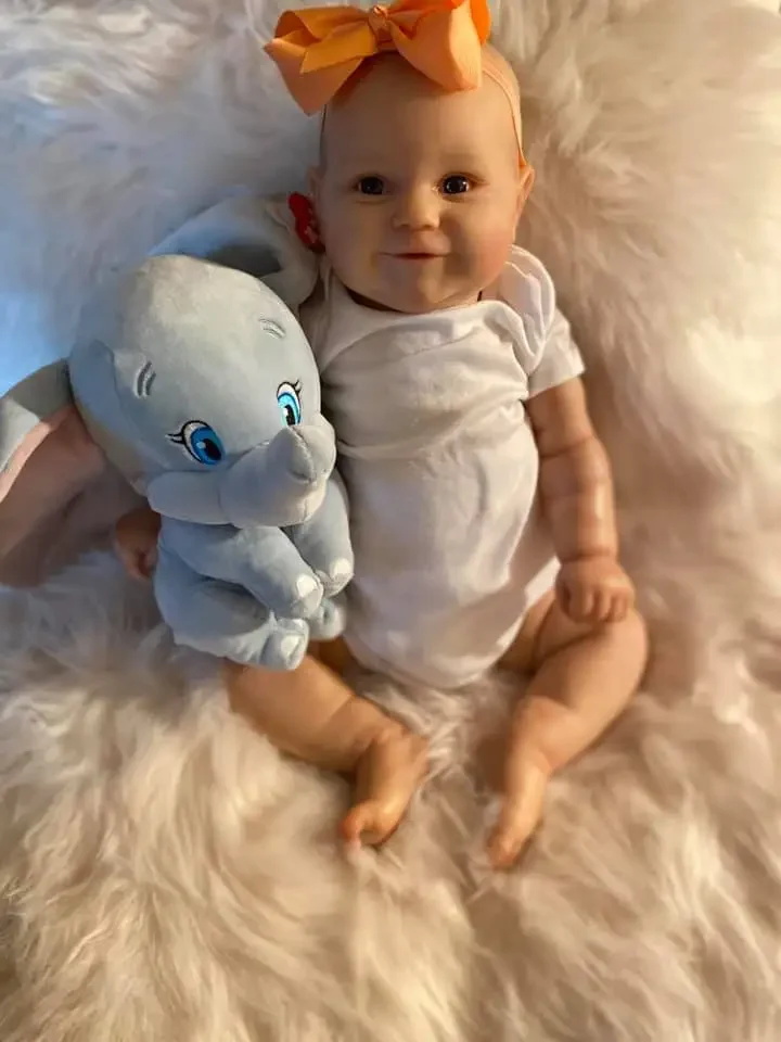 60CM 리본 베이비돌 매디, 손으로 그린 머리카락, 부드러운 촉감, 정교한 페인팅, 3D 피부, 보이는 정맥, 베베 리본