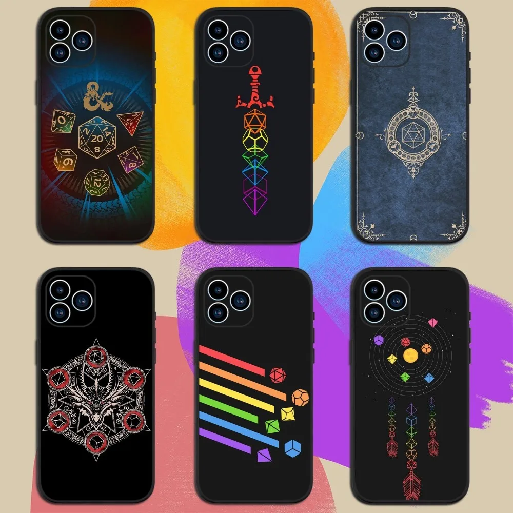 Game D-Dungeons D-Dragons D-DND Phone Case For iphone15 14 13 12 11 Pro Max Mini X 7 8 Soft Case