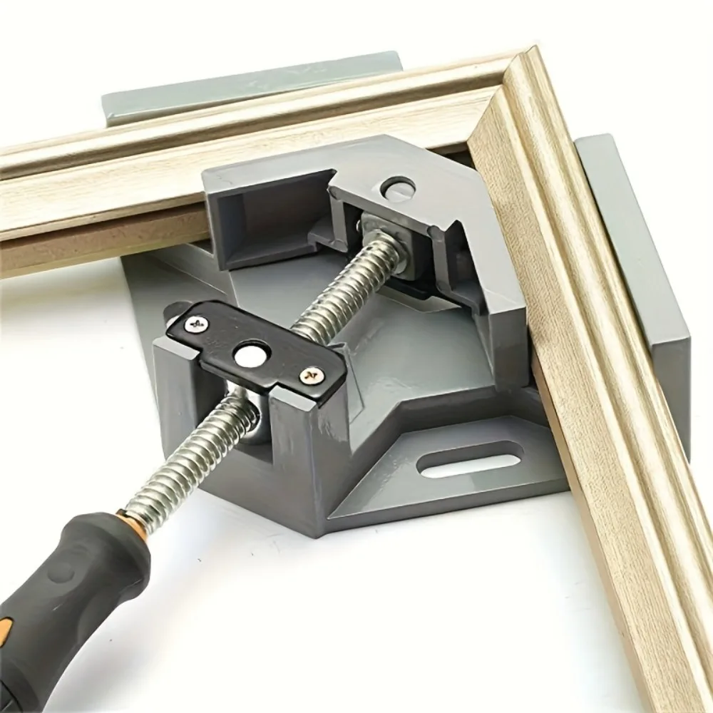 

Adjustable 90-Degree Right Angle Clamp with Swing Jaw, Durable Aluminum Alloy Woodworking Corner Clamp with Single Handle