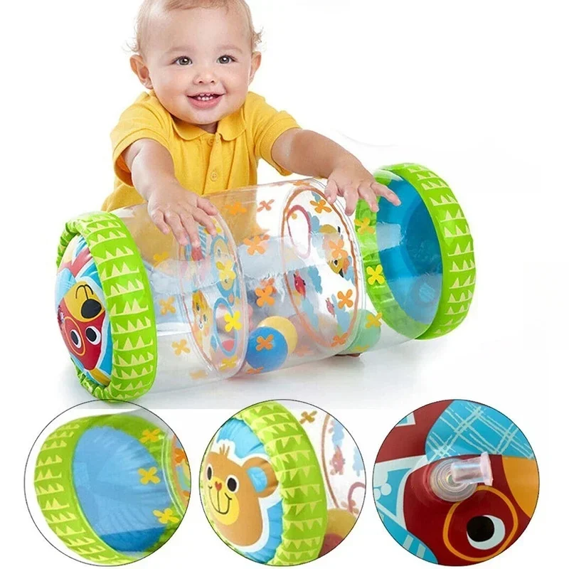 

PVC Baby Crawling Roller Toy with Rattle and Ball Early Development Fitness Inflatable Toys Early Educational Toy For Children