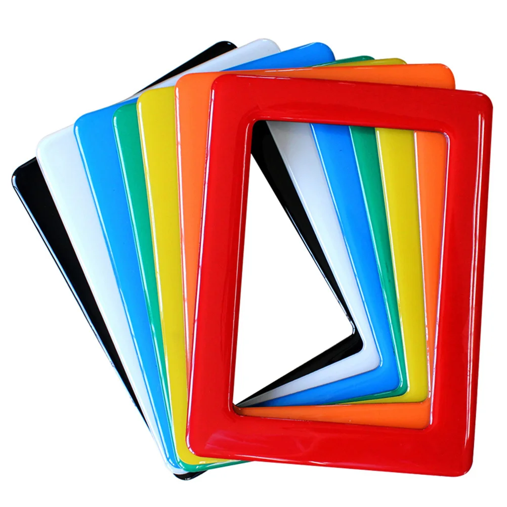 

7 Inch Colorful Diy Photo Frame Pvc Magnetic Refrigerator Picture Frame For Home Decor Bare Wall Art Stickers Pcs