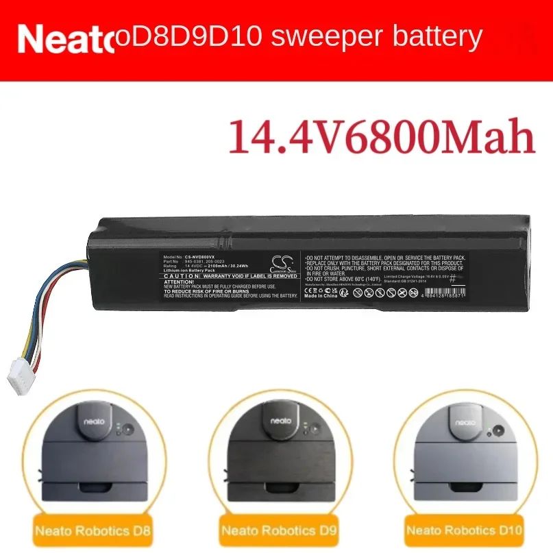 Suitable for Lito Neato D8 D9 D10 sweeping robot lithium battery 14.4V/6800mAh Lito sweeping machine