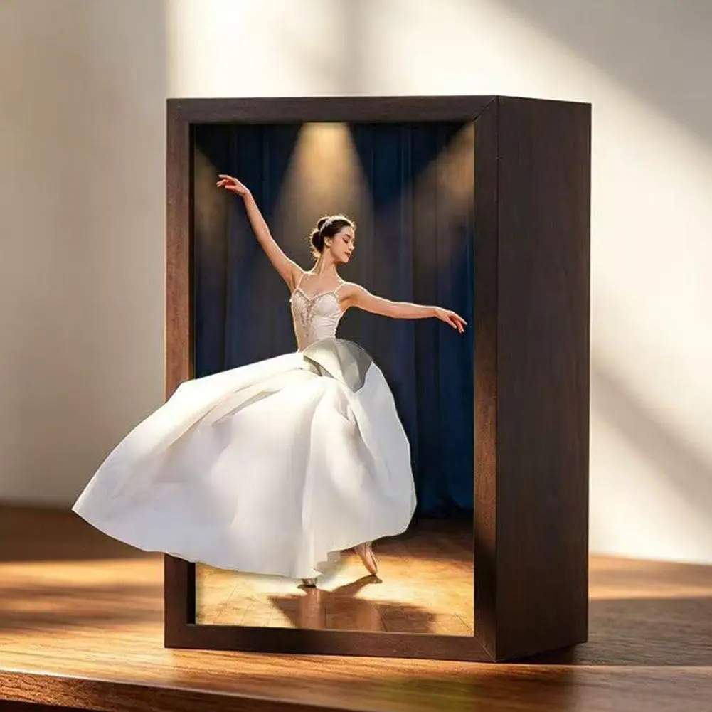 Ballet Dancer Pattern Wooden Tissue Box 3D Visual Ballet Girl Tissue Box Wooden Household Paper Storage Box Desktop Decor