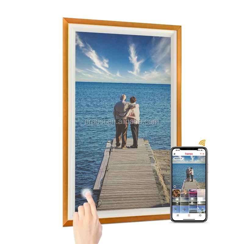 

Pros 32" WiFi Digital Picture Frame IPS HD Touch Screen Cloud Frameo Smart Photo Frame Wall Mountable Auto-Rotate Album Videos