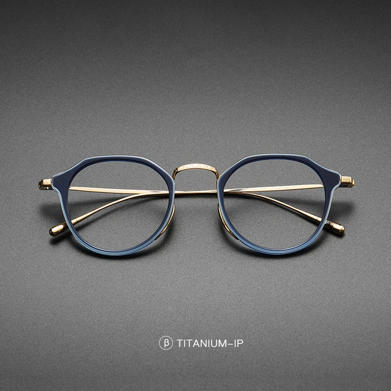 Japan Classic Brand Designer Men Vintage Irregular Titanium Frame Glasses Woman Fashion Acetate Optical Myopia Lenses Eyeglasses