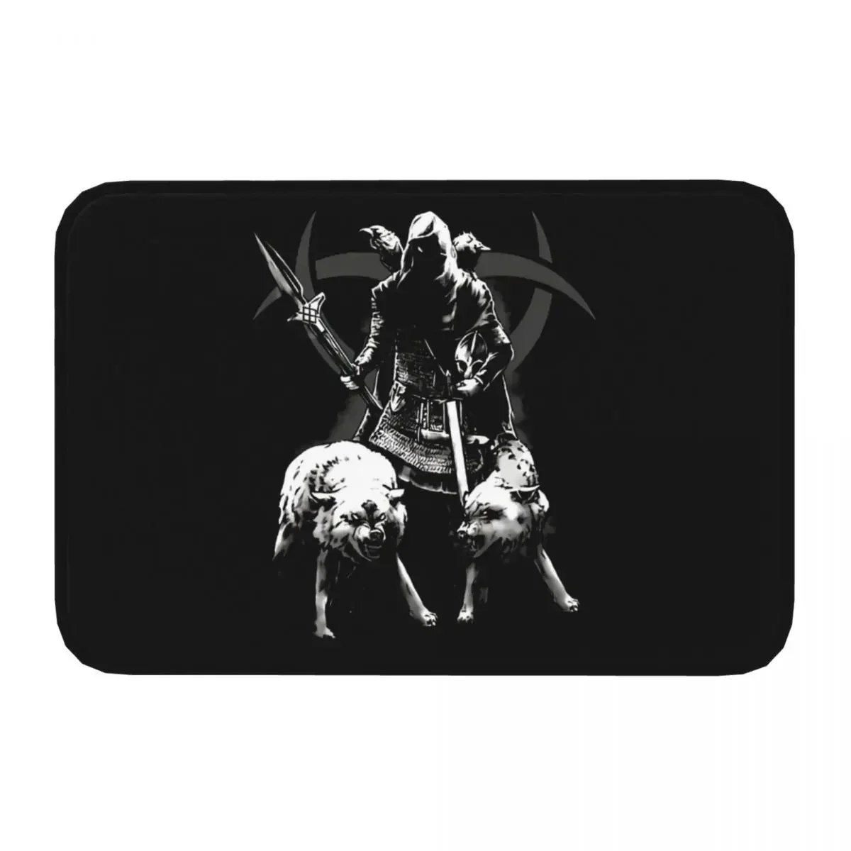 Viking Valhalla Non-Slip Carpet Odin Allfather Geri Freki Huginn Muninn Norse Mythology Doormat Living Room Mat Home Rug