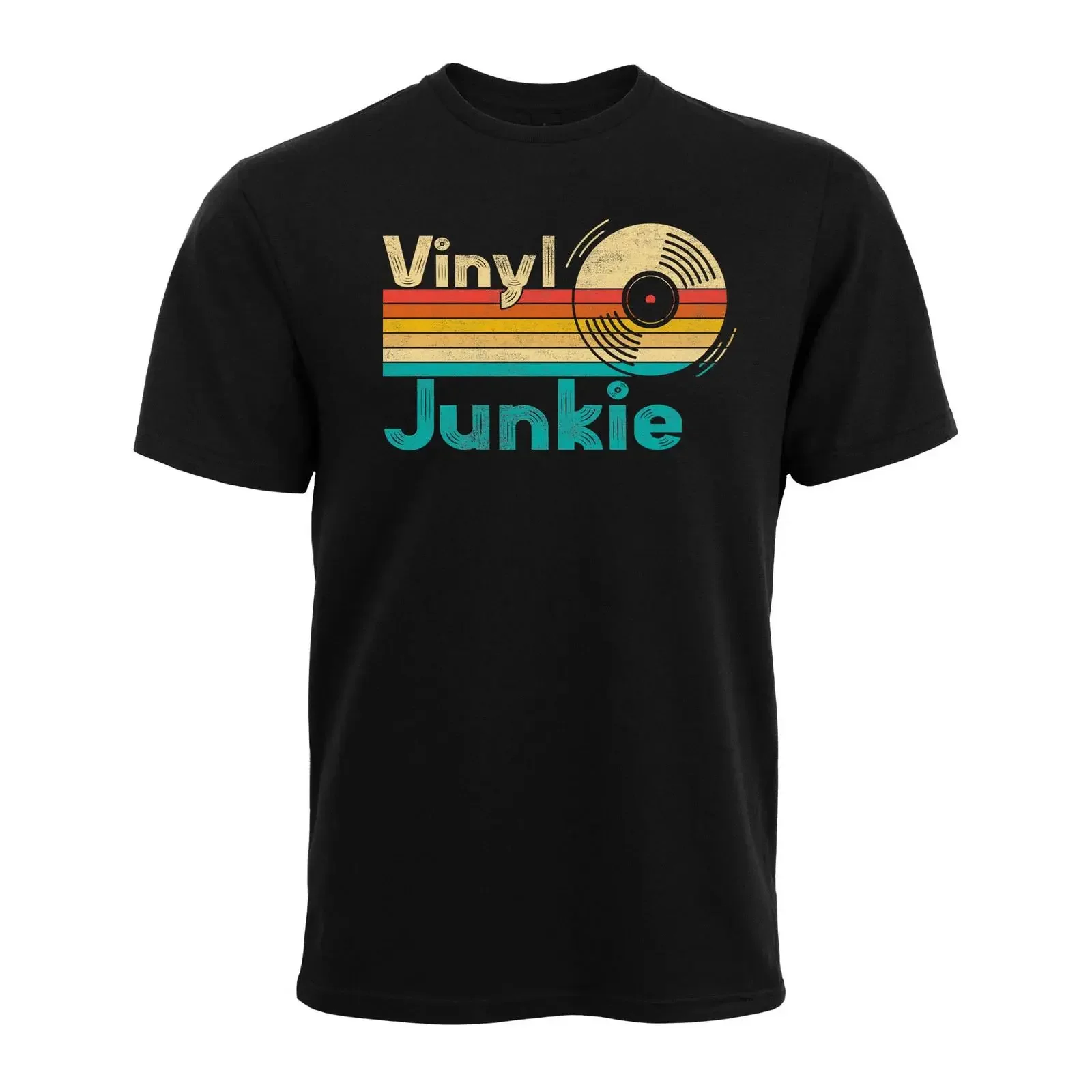 Viny Junkie Record Collector Herren T Shirt Baumwolle vintage Washed Soft Breathable Stretched streetwear Stylish Unisex