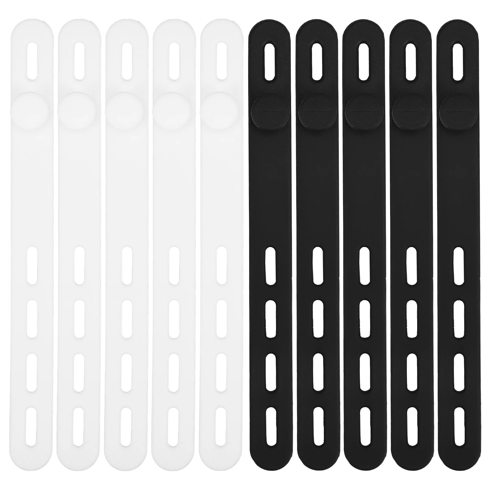 

20pcs Black10 White10 Cable Ties Reusable Silicone Wire Organizer Cord Straps Heavy Duty Zip Ties Home Office Travel Use