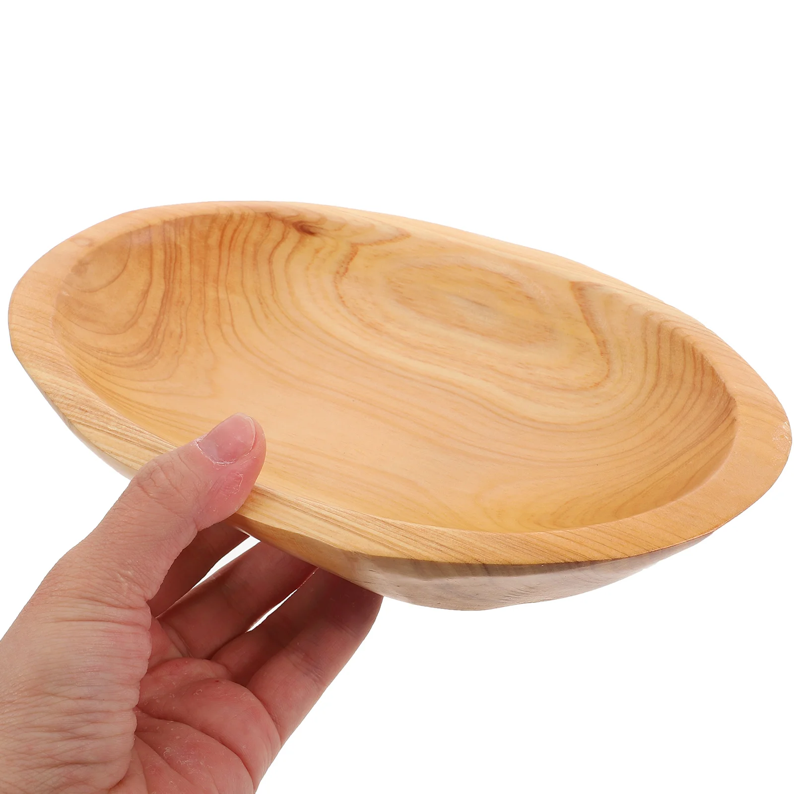 Decor Solid Wood Fruit Bowl Wooden Oval (Small Size 22×14×3cm) Plate Tray Retro