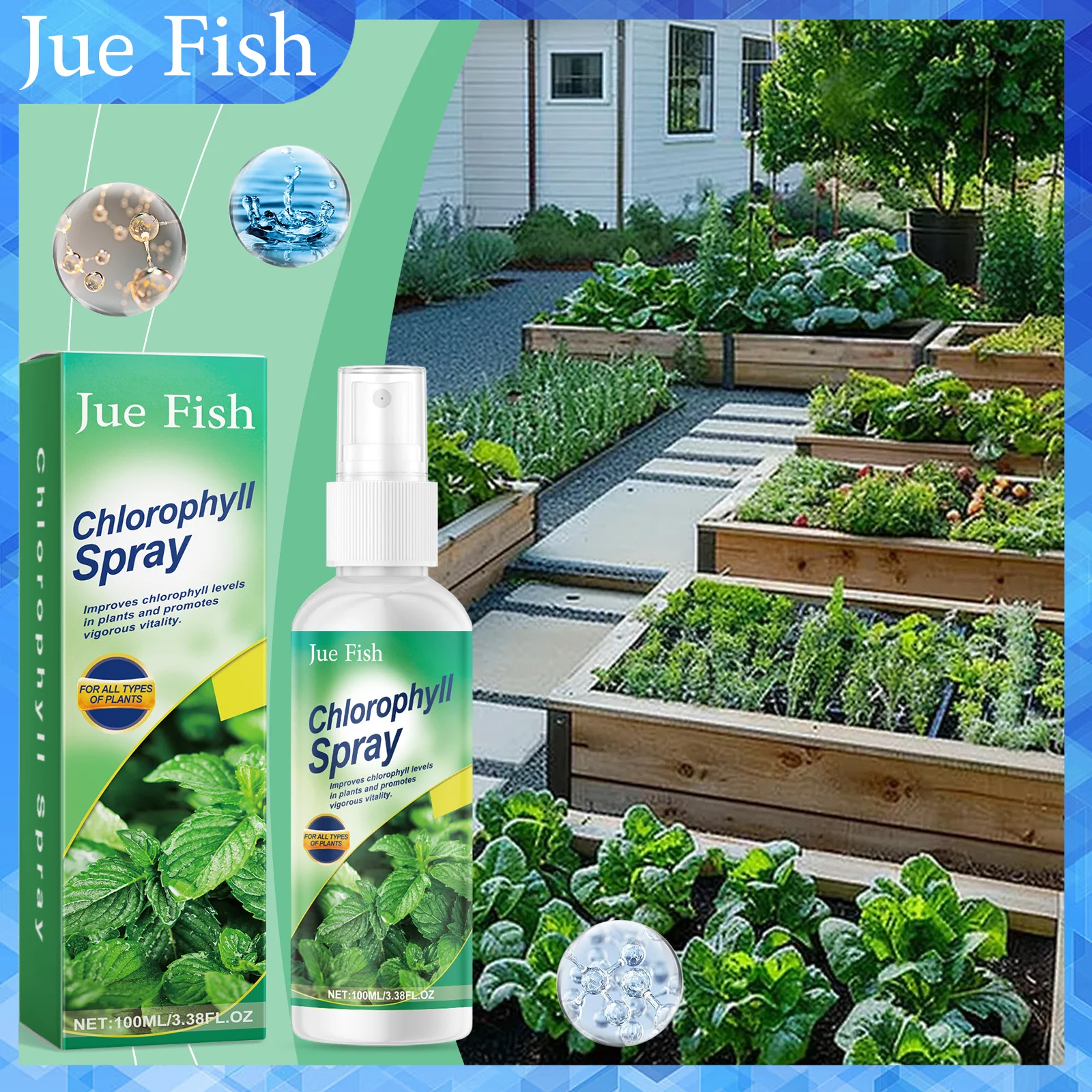 El spray para plantas de clorofila promueve el crecimiento en flores, plantas en macetas y verduras, fertilizante de urea y nitrógeno para hojas amarillentas