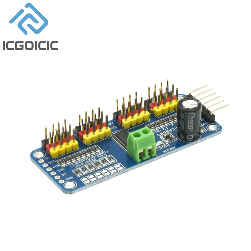 1-10PCS PCA9685 Robot Controller IIC Interface 16 Channel 12-Bit PWM Servo Motor Driver Board for Arduino Robot/ Raspberry Pi