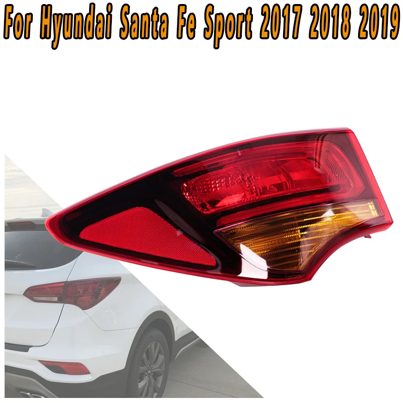 

Для Hyundai Santa Fe Sport 2017-2018: задний фонарь, указатель поворота, стоп-сигнал, габаритный огонь, фонарь заднего хода, мигающий свет (без лампочек/LED)