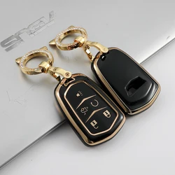 For Cadillac ATS CT6 CTS DTS XT5 Escalade ESV SRX STS XTS ELR 2014 - 2018 TPU Car Smart Key Cover Case Key Fob Bag Keychain