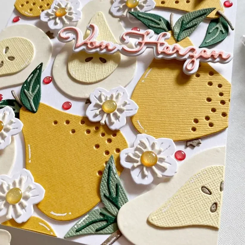 

Mmao Craft metal cutting dies cut die mold Pear decoration Scrapbook paper craft knife mould blade punch stencils dies