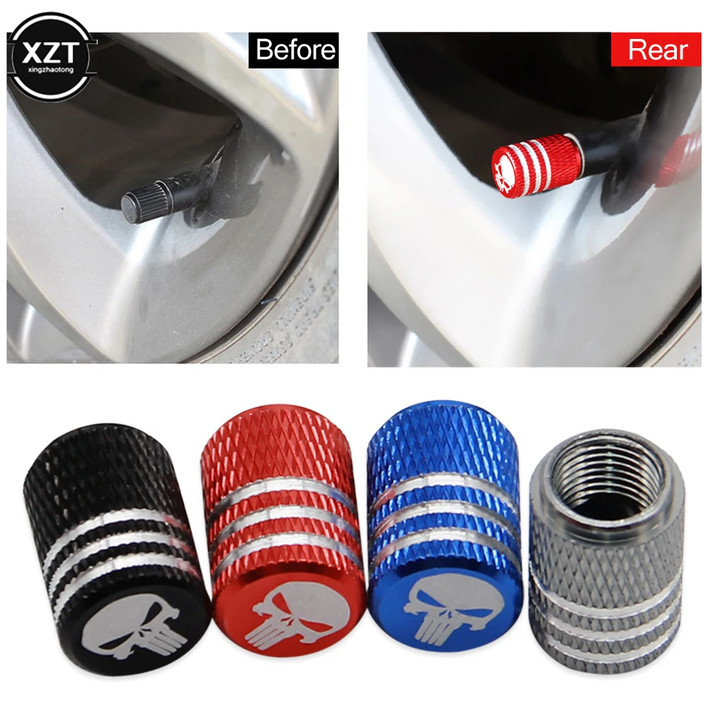 4pcs/lot Wheel Caps Theftproof Aluminum Car Wheel Tires Valves Tyre Stem Air valve Caps Airtight Cover