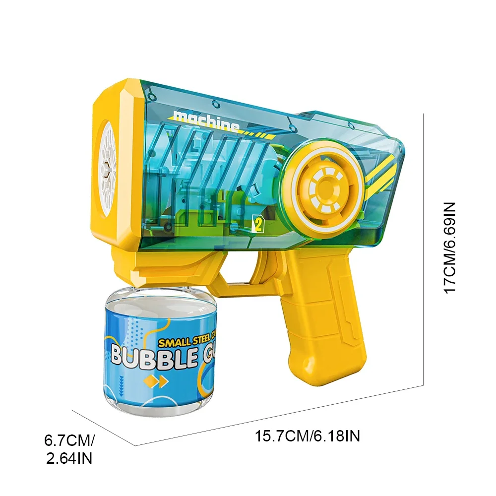 Seifenblasenpistole, Spielzeug mit LED-Leuchten, automatische Seifenblasenmaschine, Seifenblasenstäbe, mechanische Blaster-Blase, Party im Freien für Kinder