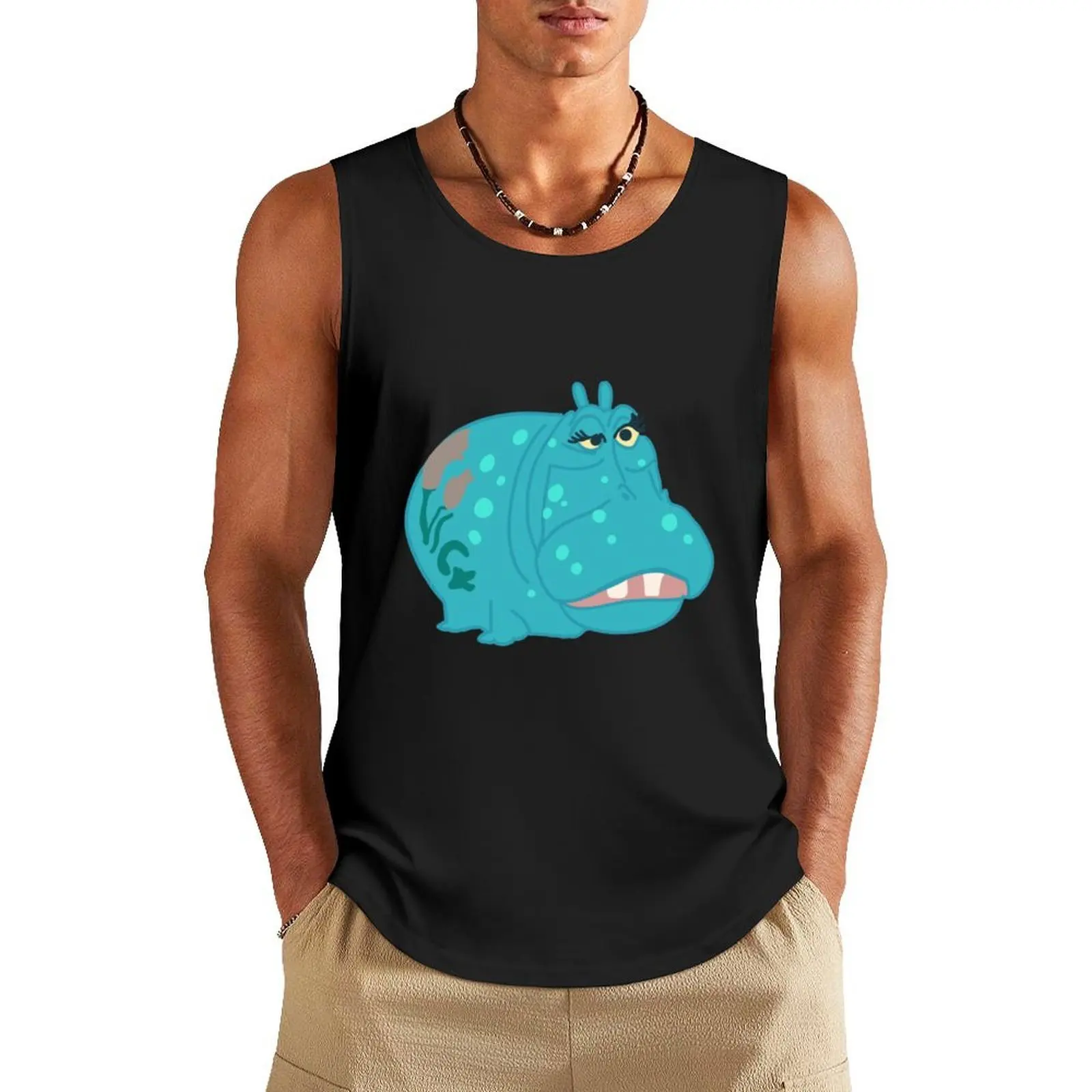 

Small world hippo Tank Top Men's gym articles Men's summer t-shirt fitness clothing for men
