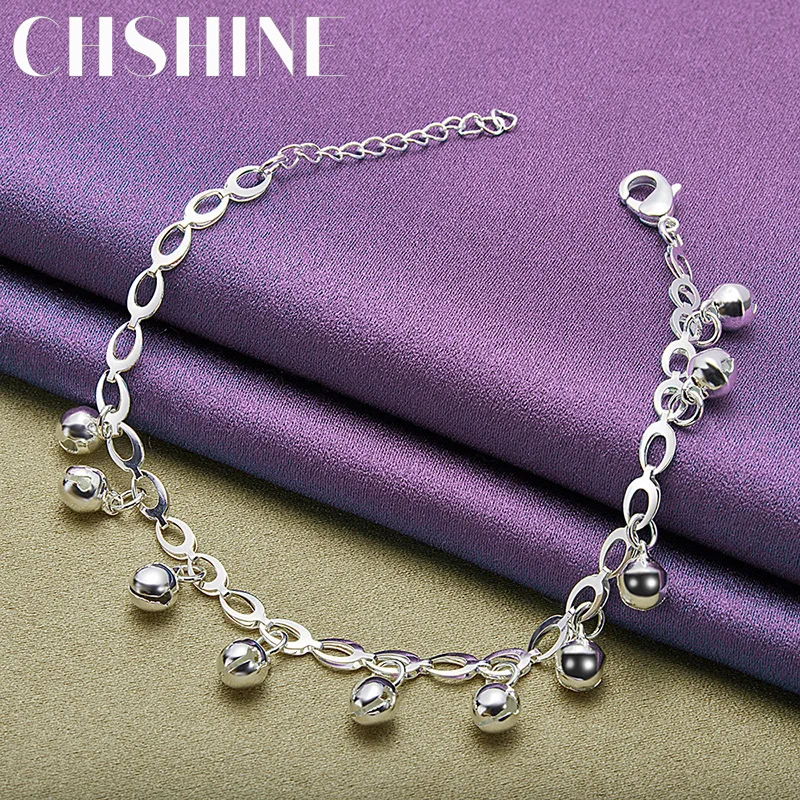 

CHSHINE 925 Sterling Silver Bell Pendant Bracelet For Women Lady Wedding Party Fashion Charm Jewelry