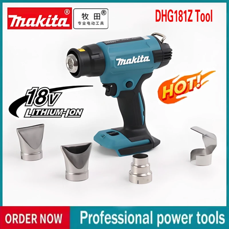 

DHG181 Cordless Heat Gun Rechargeable 18V LXT Lithium High Power Welding Thermal Blower Shrink Wrapping Tools Hot Air Gun