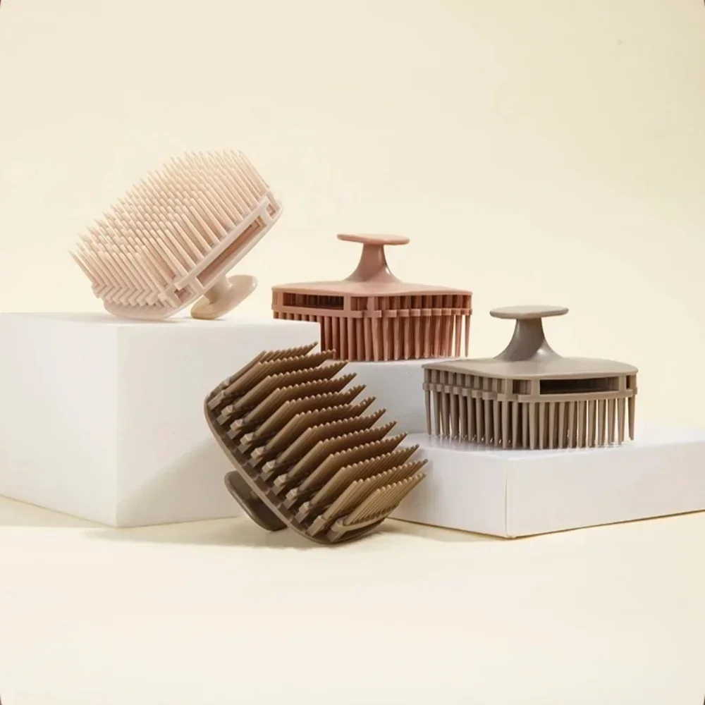 Soft Silicone Scalp Massager Shampoo Brush Handheld Hair Washing Scalp Scrubber Comb For Shower Hair Care Dandruff Exfoliating