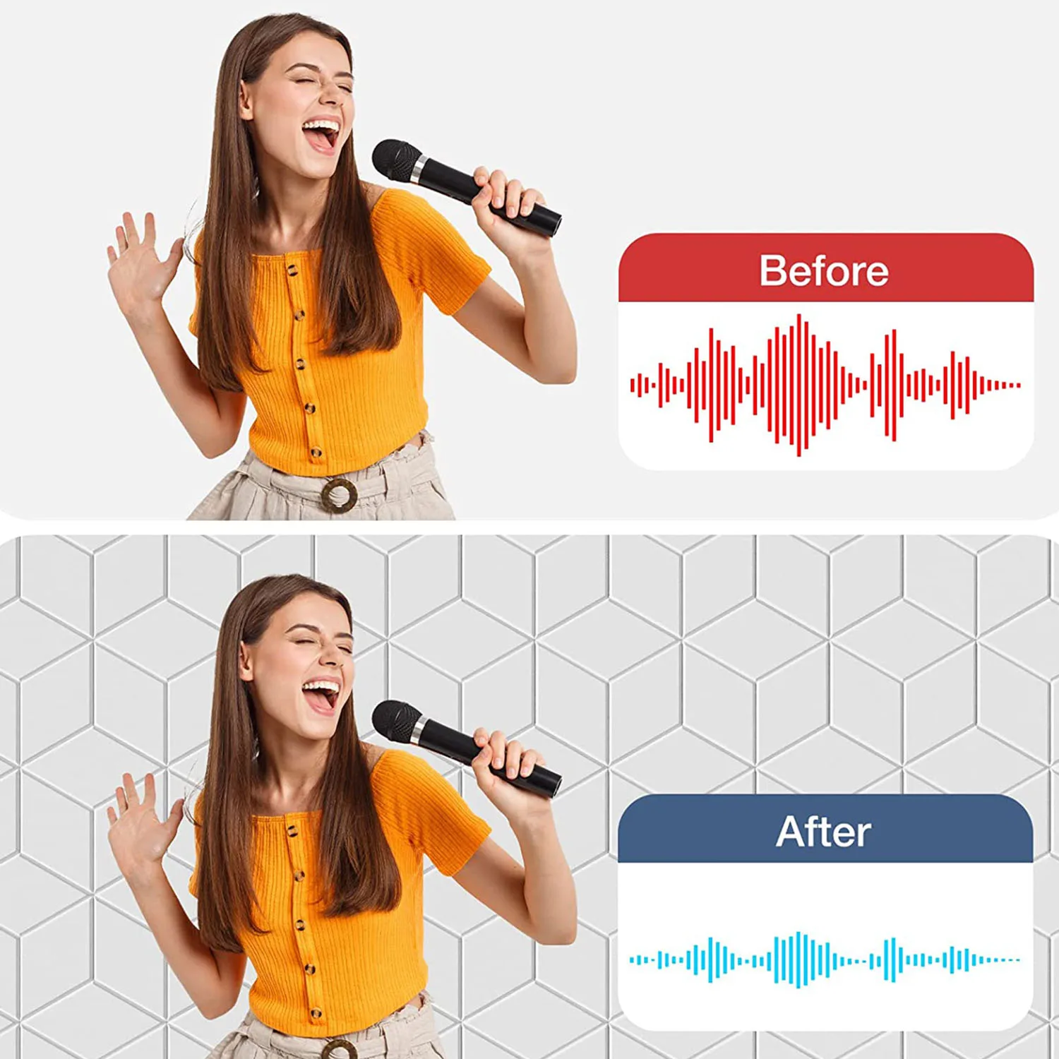 12 PACK Acoustic Foam,Self-Adhesive Sound Proof Panels,for Sound Insulation &Acoustic Treatment(White) image 3