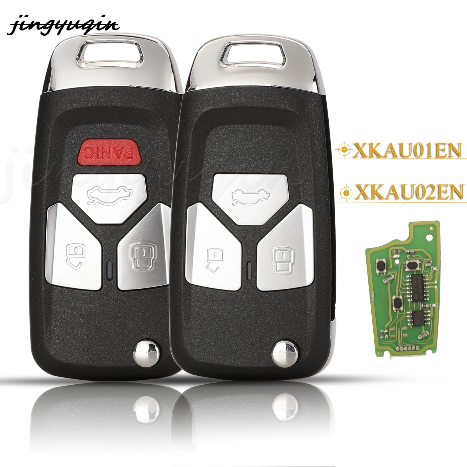 jingyuqin  3/4 Buttons Universal Remote Control Car Key For Xhorse Vvdi For Audi Type 1 Fob XKAU01EN / XKAU02EN